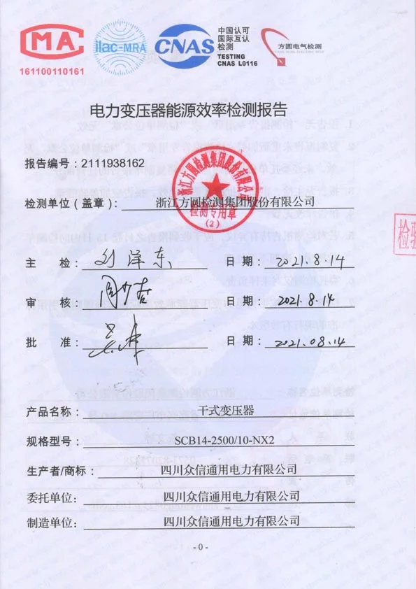 Certificates - ZX TRANSFORMER