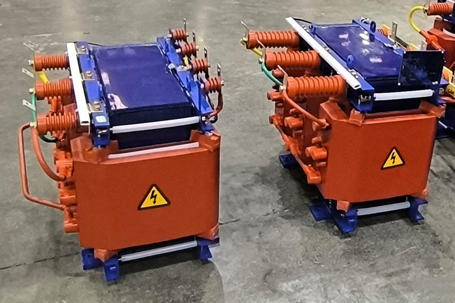 Two 30kVA small capacity dry-type transformers close-up — Zhongxin General manufacturer China