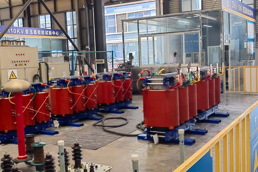 Batch of 1600kVA dry-type transformers under factory acceptance testing — Zhongxin General test centre