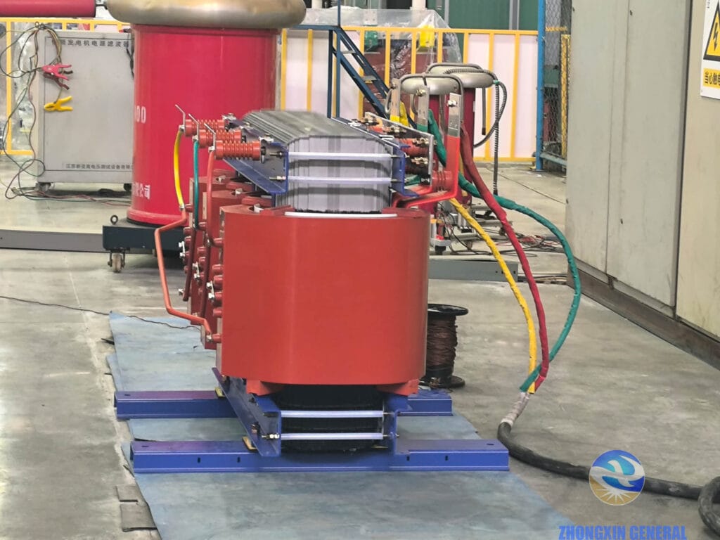 Factory acceptance test of 1250kVA 10.5kV to 0.42kV dry-type transformer