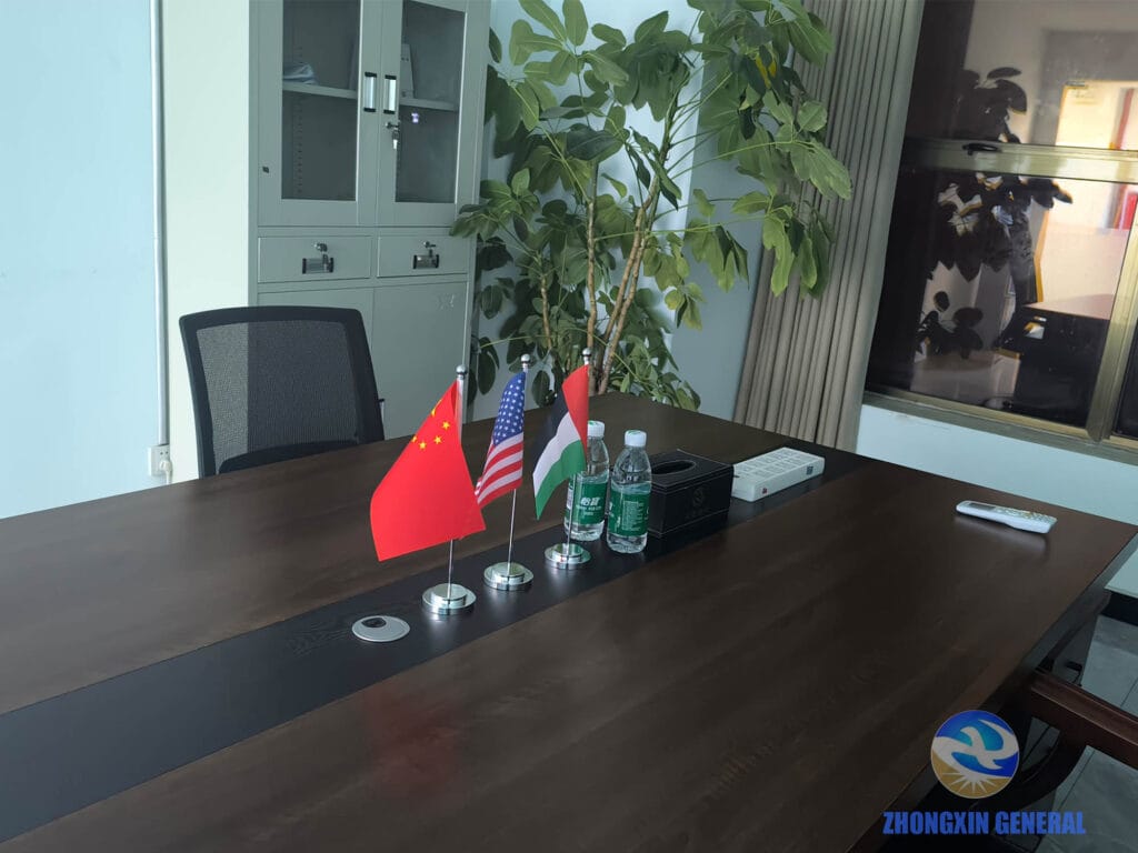 Temporary office prepared for client during factory acceptance test