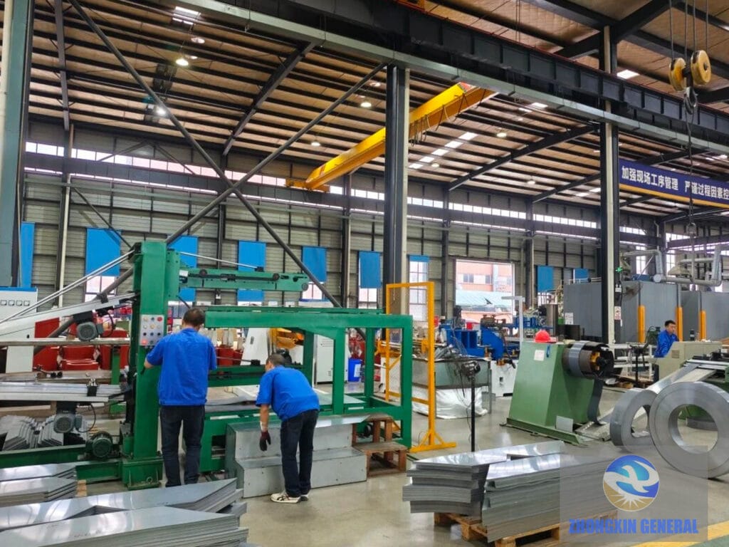 Silicon steel sheet cutting for 6300 kVA oil-immersed transformer core — Zhongxin General factory