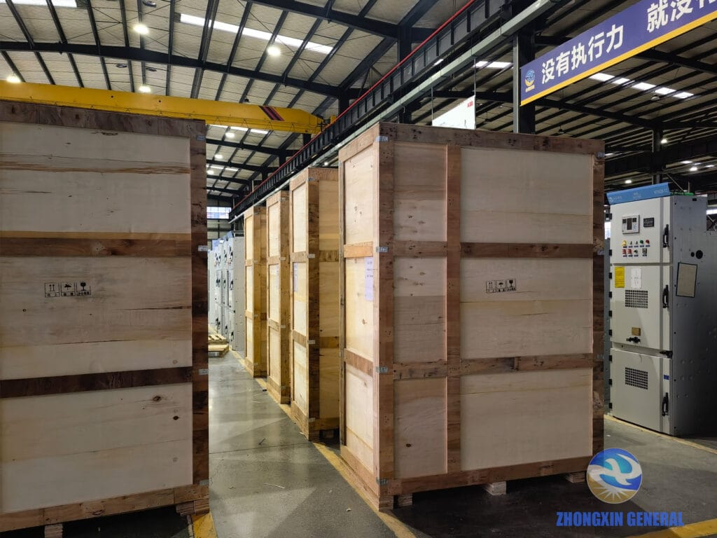 Switchgear packaged for export DR Congo power station project — Zhongxin General view 1
