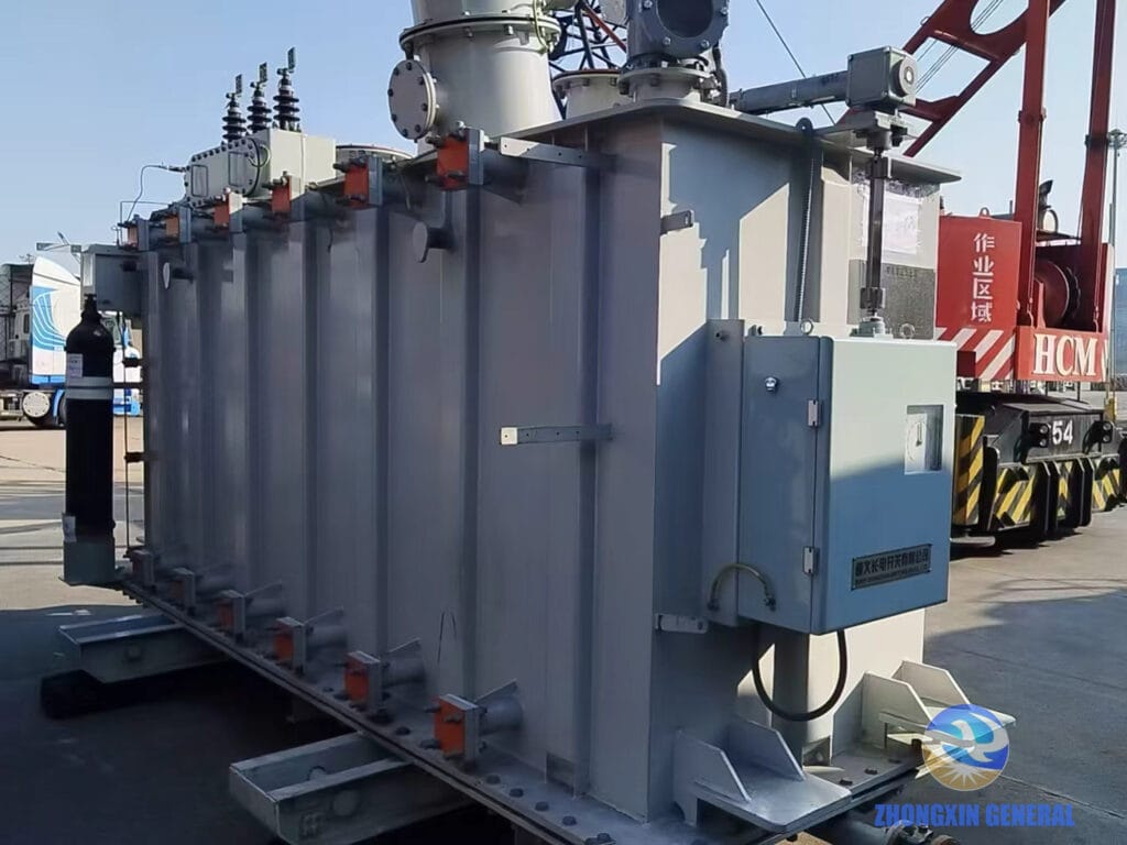 SZ13-8000/120 OLTC transformer Lianyungang port vessel loading preparation view 2