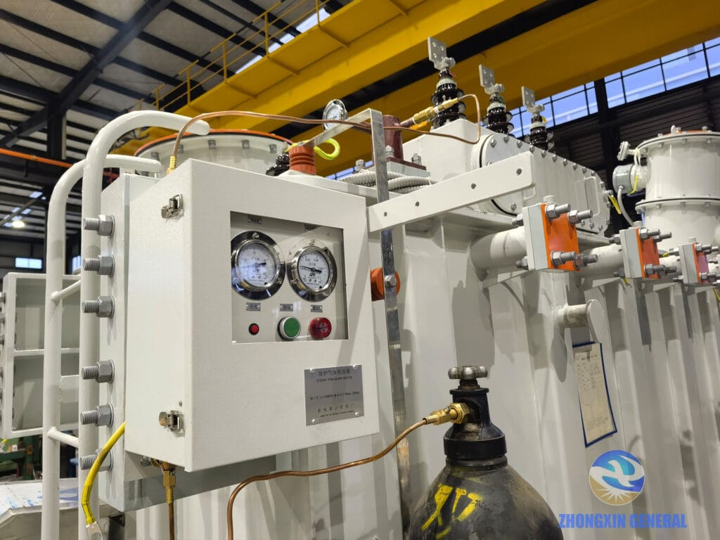 Nitrogen filling instrumentation for transformer export transport — SZ13-8000/120 OLTC