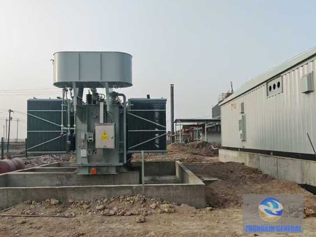 SZ20-31500/35 OLTC transformer fully installed on substation foundation — Jing Teng Energy Alar City Xinjiang