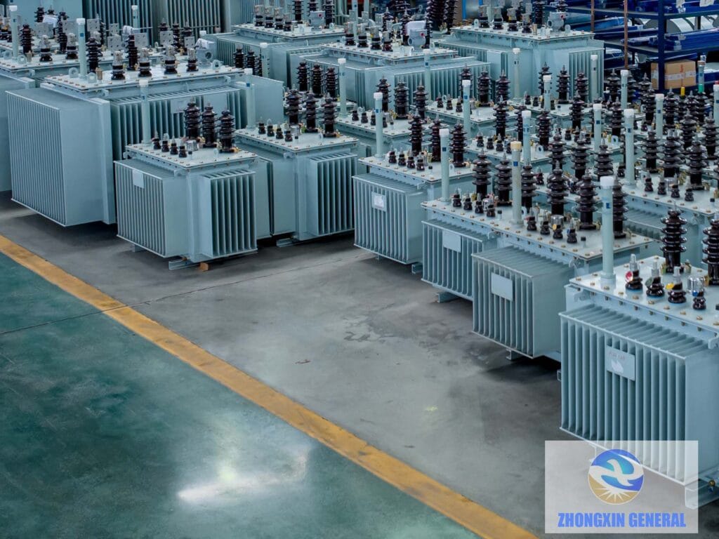 Zhongxin General distribution transformer finished products in the temporary storage warehouse