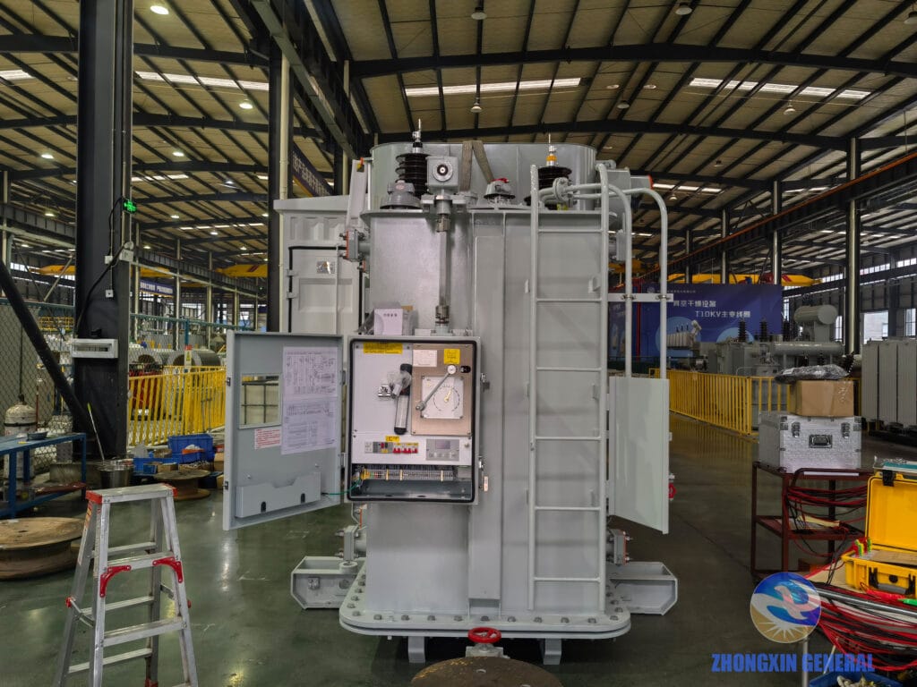 On-load tap changer control cabinet side view — 16,000 kVA 35kV OLTC oil-immersed power transformer, Zhongxin General