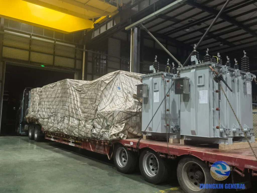 Transport truck weatherproof covers secured ready to depart — Zhongxin General Nepal Chino Hydropower Station April 17 2026