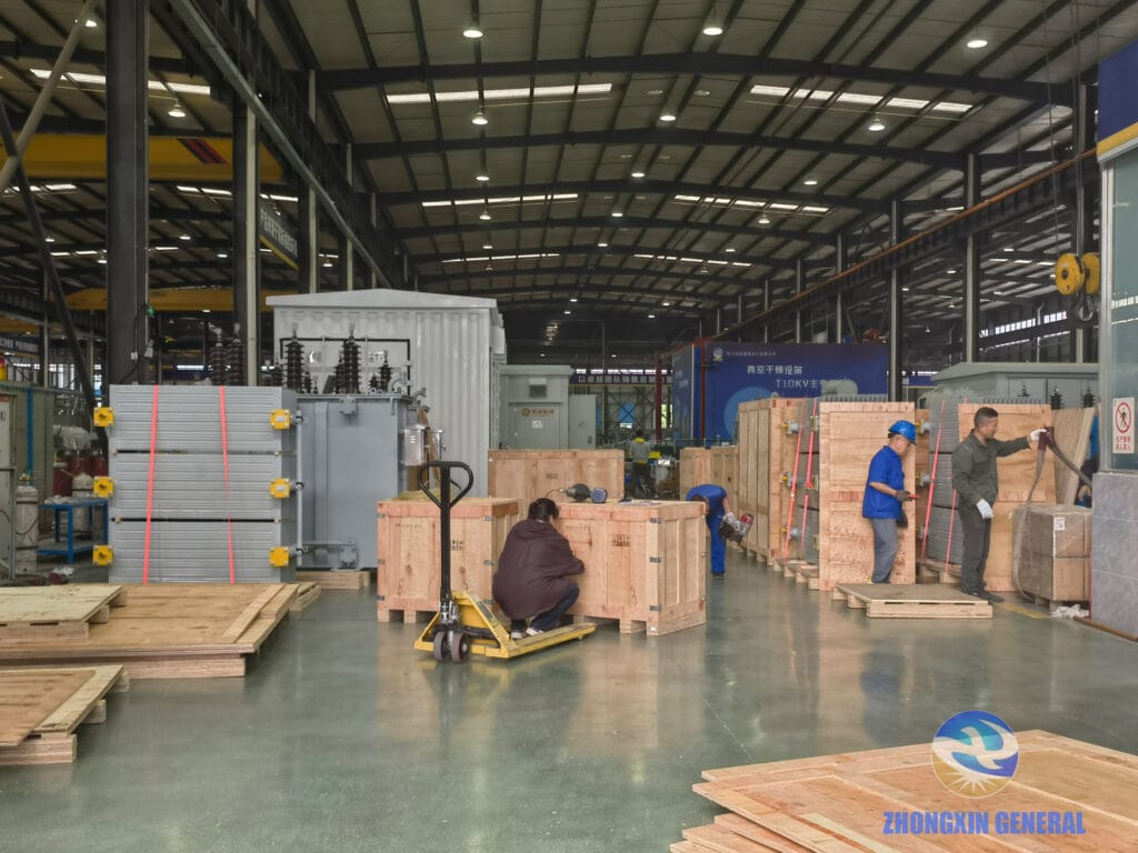 Pre-dispatch packaging inspection Nepal export transformers — Zhongxin General Chino Hydropower Station April 2026