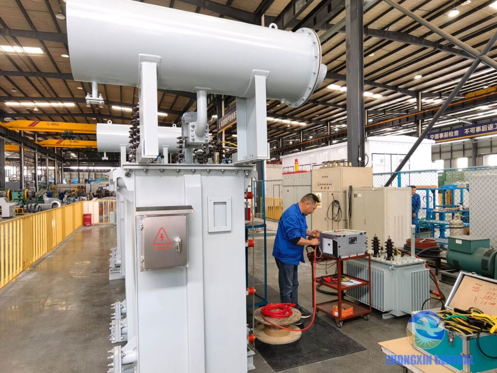 Two S-5000/33GY 5000kVA 33kV oil-immersed step-up transformers factory acceptance testing — Zhongxin General Nepal Chino Hydropower Station