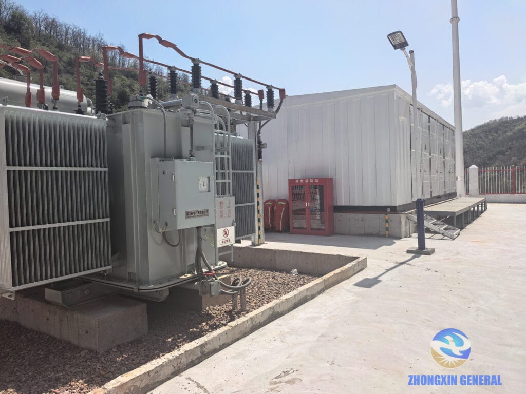 Completed smart substation with transformer and prefabricated modules — Yichuan LNG Yan'an Zhongxin General