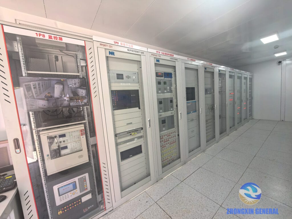 SCADA monitoring screens main transformer protection control fault recording panels — Yichuan smart substation Zhongxin General