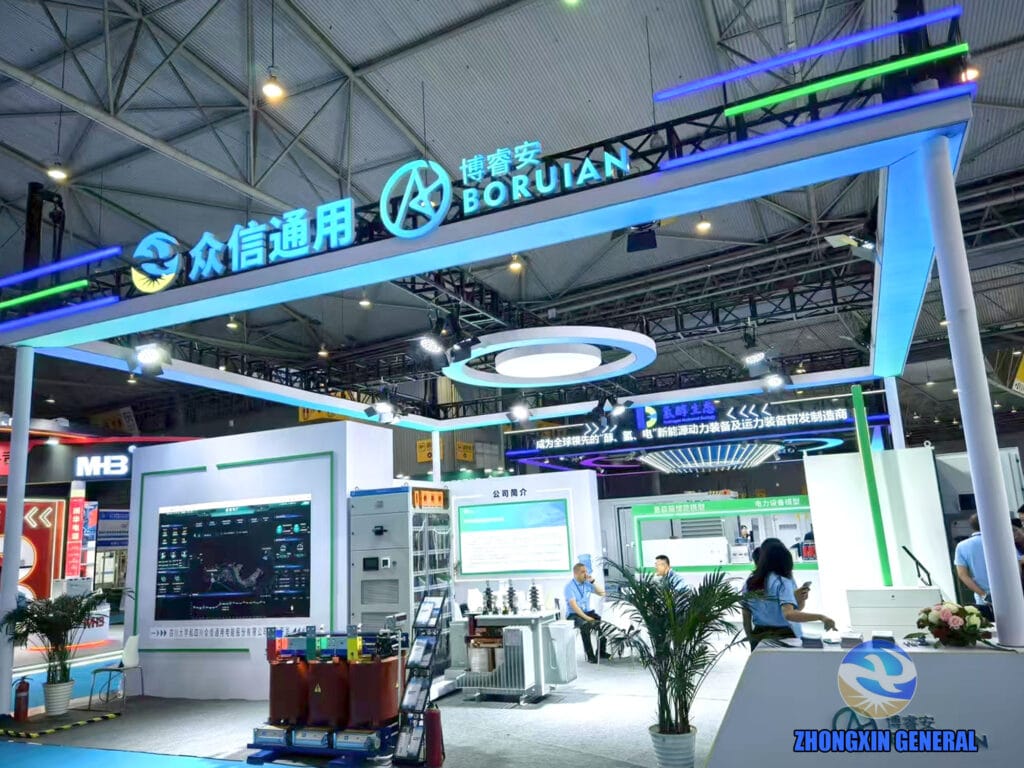 Zhongxin General and Sichuan Boruian New Energy joint exhibition booth at the 2025 China International Power Industry Expo, Chengdu Century City Convention Center