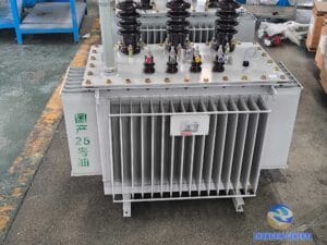 160 kVA oil-immersed distribution transformer complete unit front view — Dyn11 ONAN outdoor 10kV/400V Zhongxin General