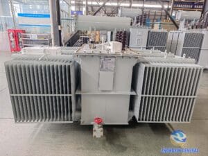 Completed 2000 kVA oil-immersed transformer front view — Dyn11 ONAN outdoor 6.3kV/400V Zhongxin General
