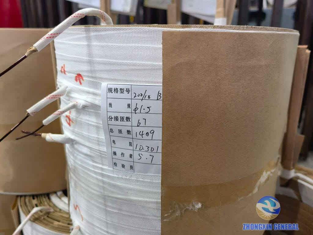 High and low voltage winding parameters of 200 kVA oil-immersed transformer — Zhongxin General factory