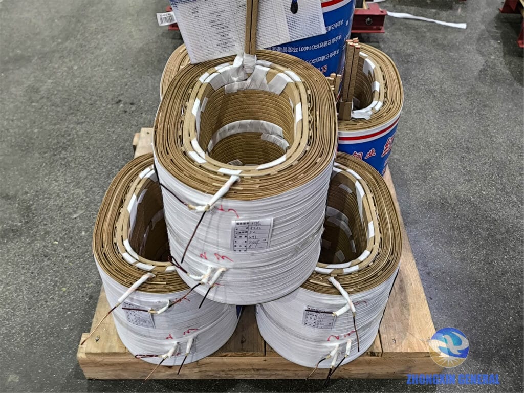315 kVA oil-immersed transformer winding close-up after completion — Zhongxin General factory