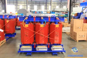 Completed 3600 kVA cast resin dry-type transformer showing high-voltage terminal side — Zhongxin General