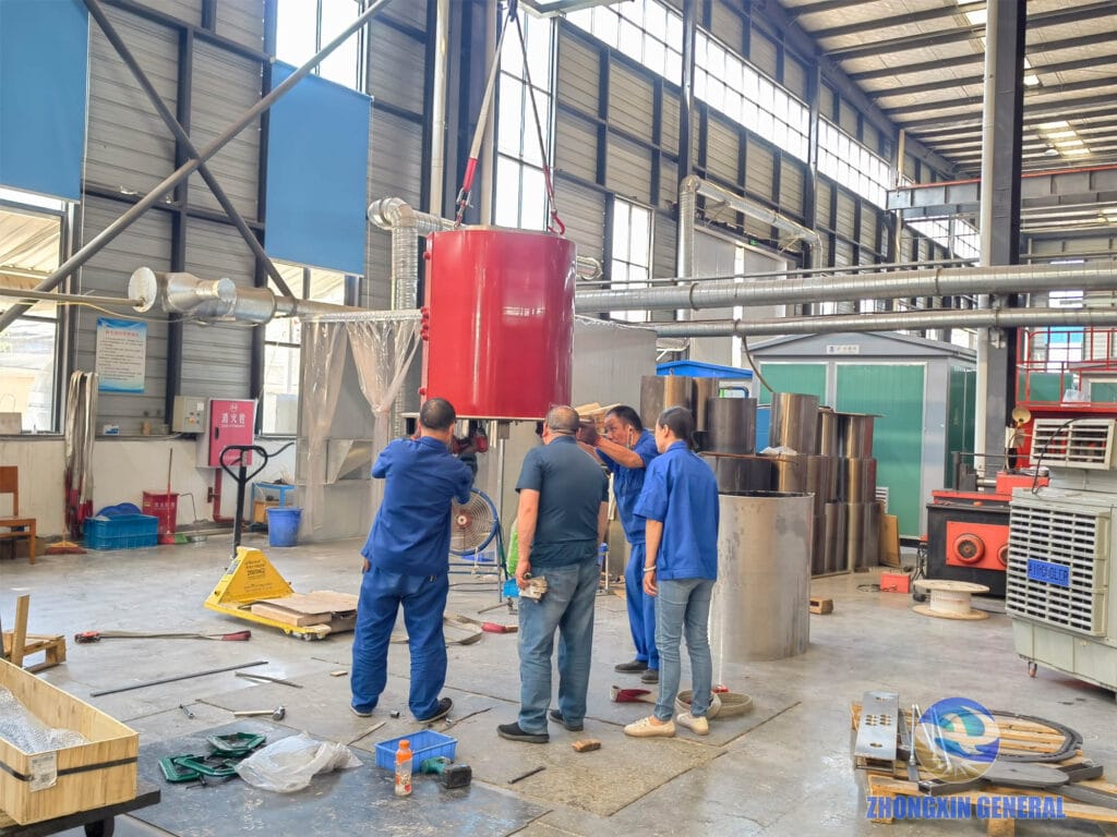 High-voltage epoxy cast winding of 3600 kVA dry-type transformer during demoulding — Zhongxin General