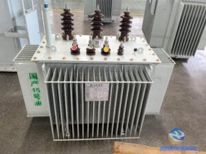 400 kVA oil-immersed transformer winding assembly completed — low-voltage end close-up, Zhongxin General factory