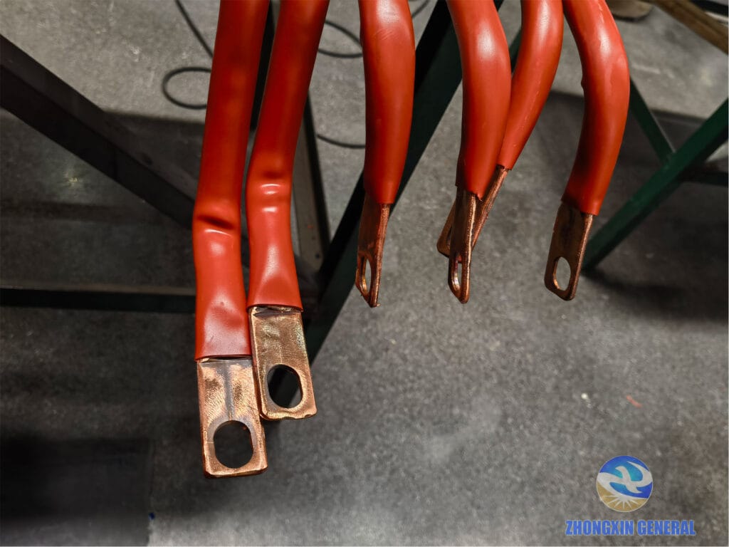 Six high-voltage side copper busbar connection pieces for 5000 kVA dry-type transformer — Zhongxin General