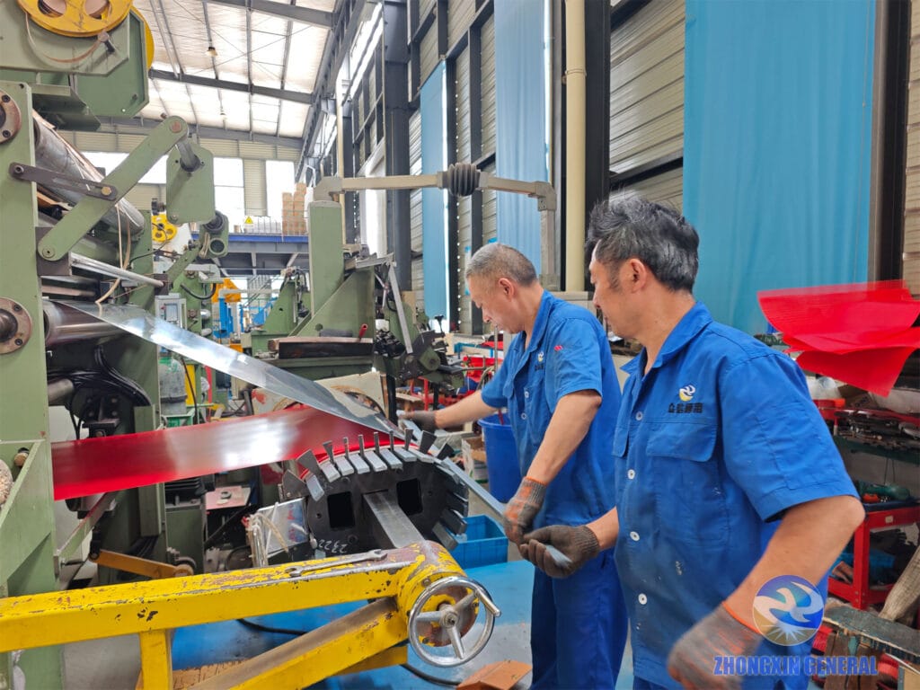 Technician inserting ventilation strip into LV foil winding of 5000 kVA dry-type transformer — Zhongxin General