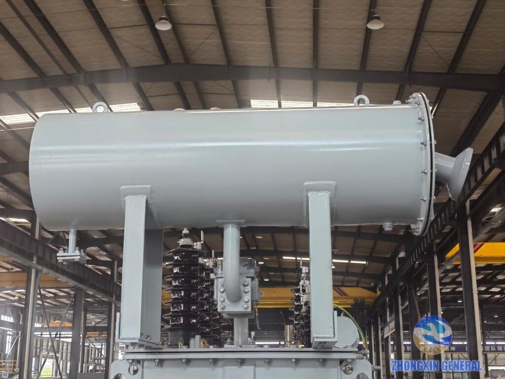 Oil tank of completed 5000 kVA oil-immersed power transformer — Zhongxin General Sichuan factory