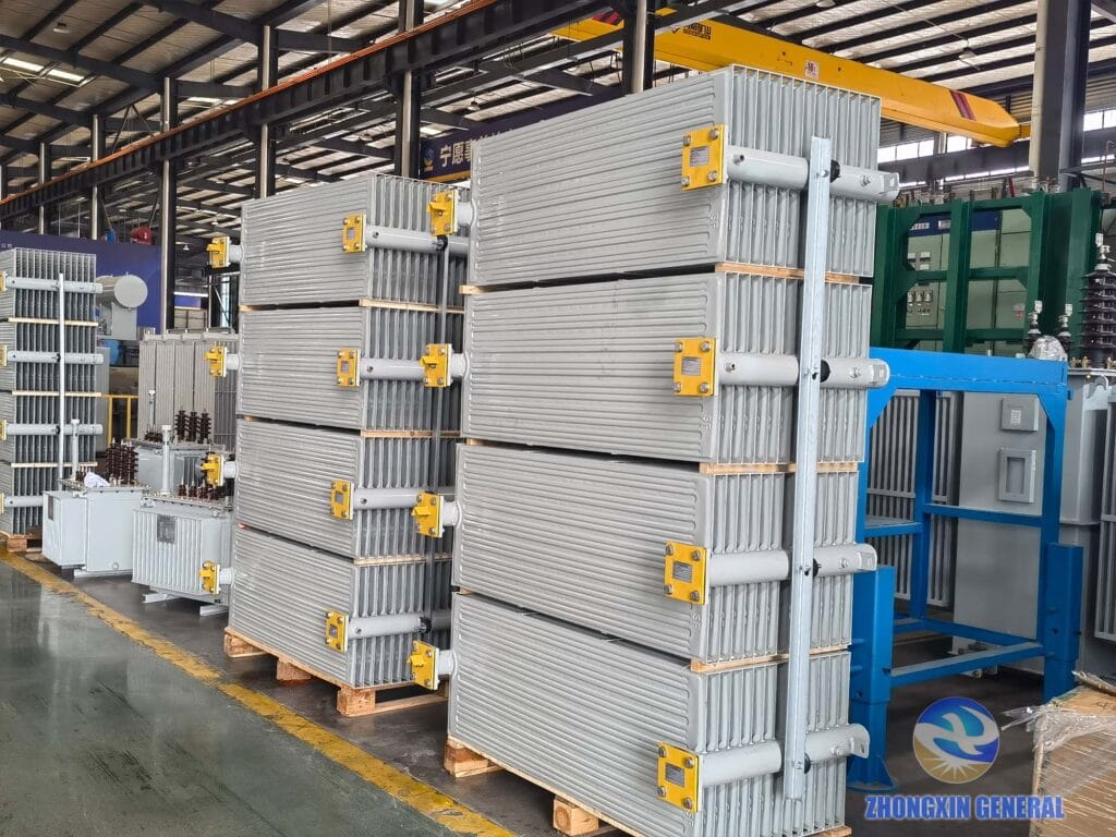 Standalone corrugated radiator fin panel for 5000 kVA oil-immersed transformer — Zhongxin General