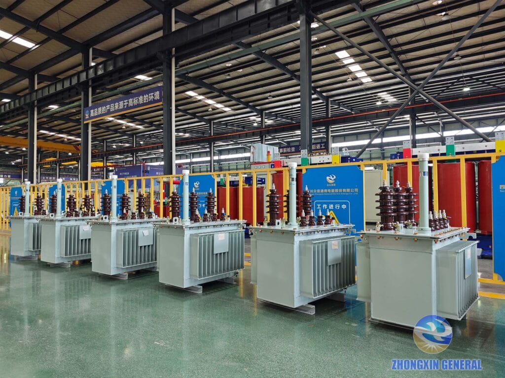 Completed 50 kVA oil-immersed distribution transformer — Dyn11 ONAN outdoor 10kV/400V Zhongxin General
