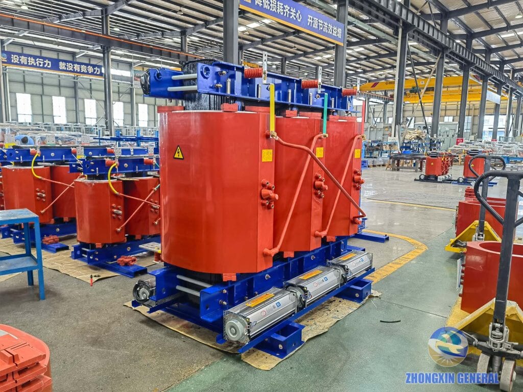 Completed 6300 kVA cast resin dry-type transformer fully assembled and ready for dispatch — Zhongxin General factory