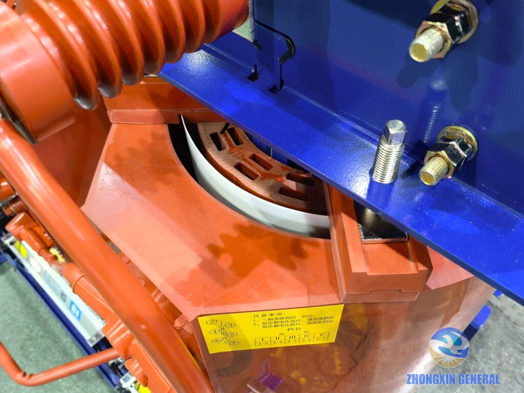 630 kVA cast resin dry-type transformer complete unit high-voltage terminal end — SCB14 10kV Dyn11 ANAF Zhongxin General