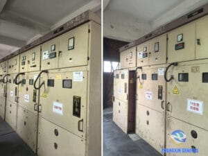 Switchgear panels in distribution room at Panzhihua Hongtu Chemical — installed by Zhongxin General in 2007 still in normal operation April 2026