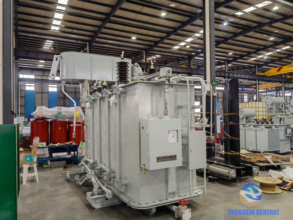 Finished 12500kVA oil-immersed transformer side view
