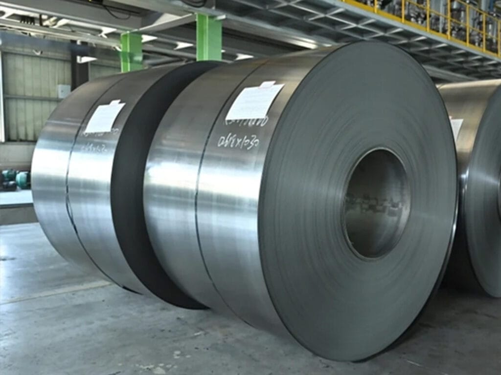 Modern Nippon Steel Orientcore Hi-B grain-oriented silicon steel coil with grade labels