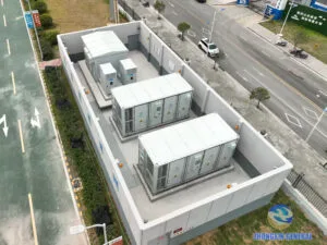 Aerial overview of the completed 5MW/10.03MWh battery energy storage project in Weiyuan