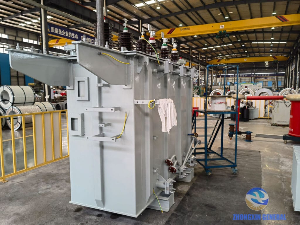 Completed 8000kVA S20-8000/35 oil-immersed transformer side view