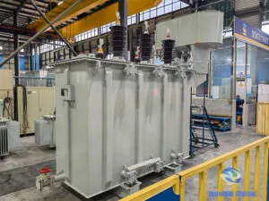 8000kVA transformer HV bushings front view