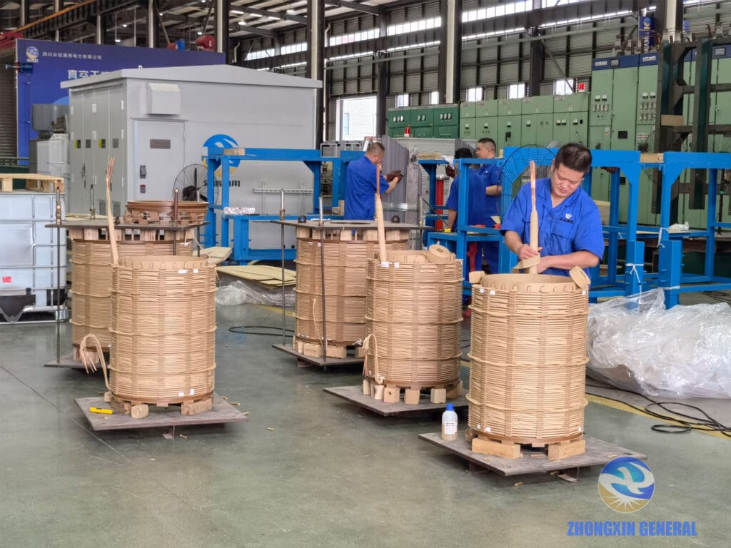 Insulation pretreatment on a batch of 8000kVA transformer windings