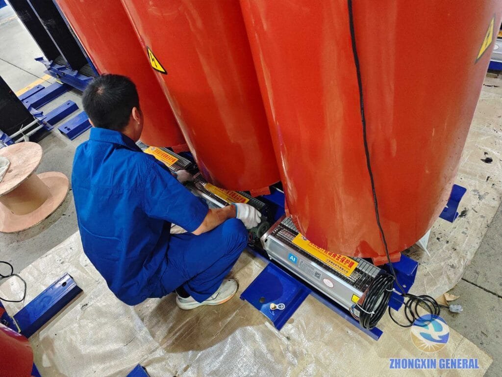Install cooling fans at dry transformer bottom