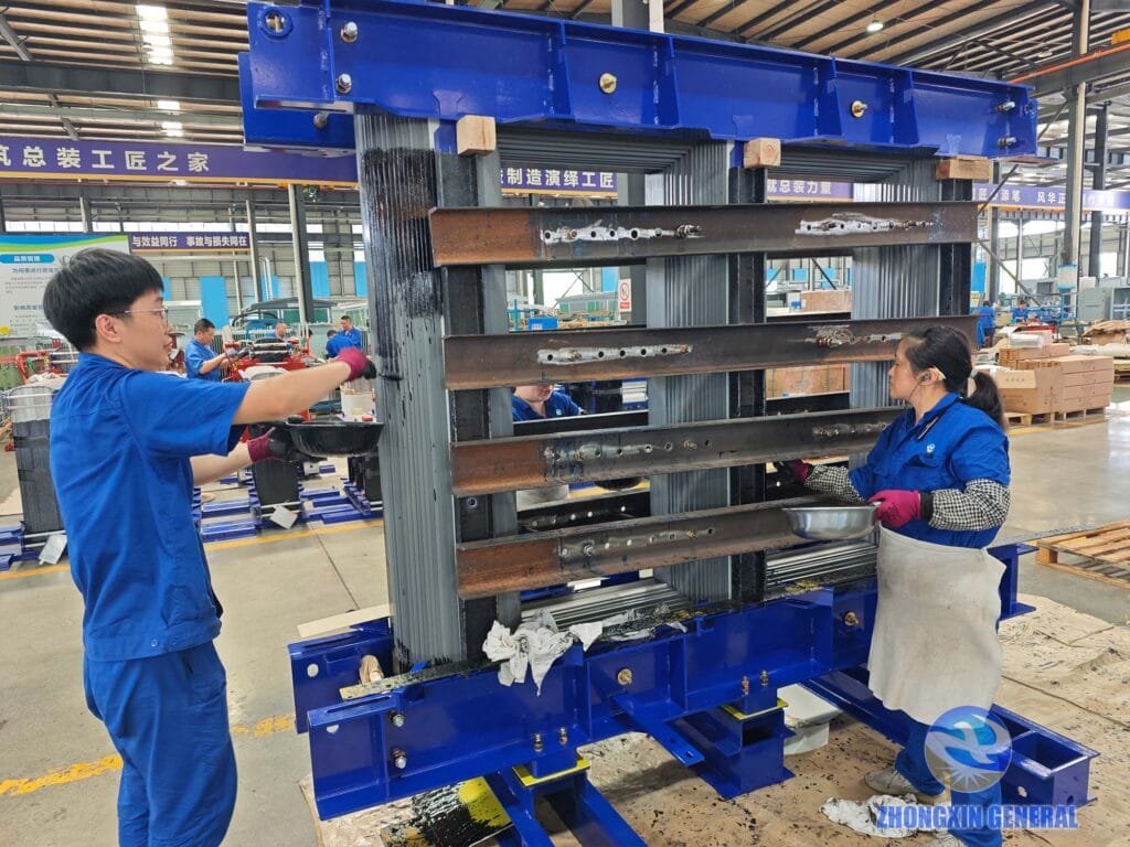 Brushing insulating protective coating on transformer core surface
