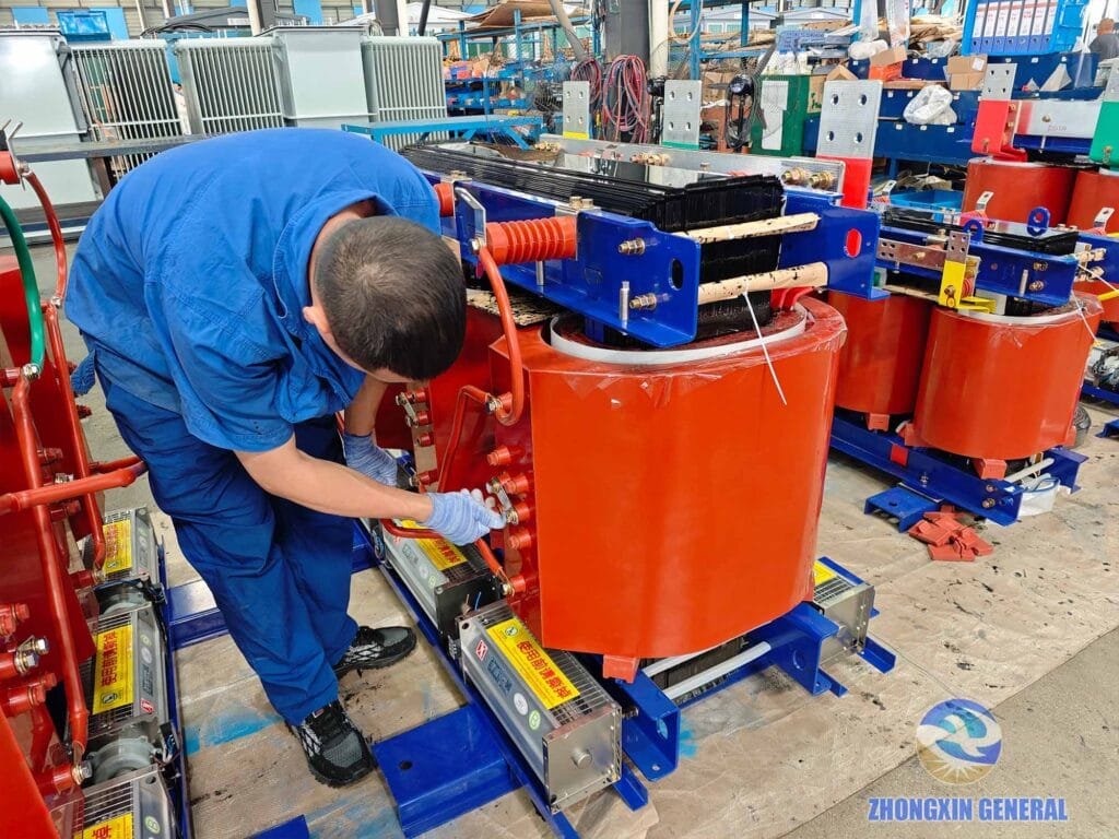 Staff full visual inspection of complete transformer unit