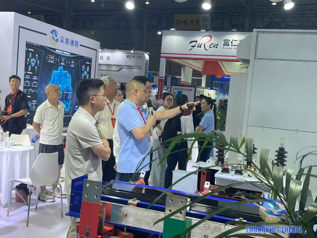 Zhongxin General Chairwoman Li Xia presenting transformer products to a domestic client