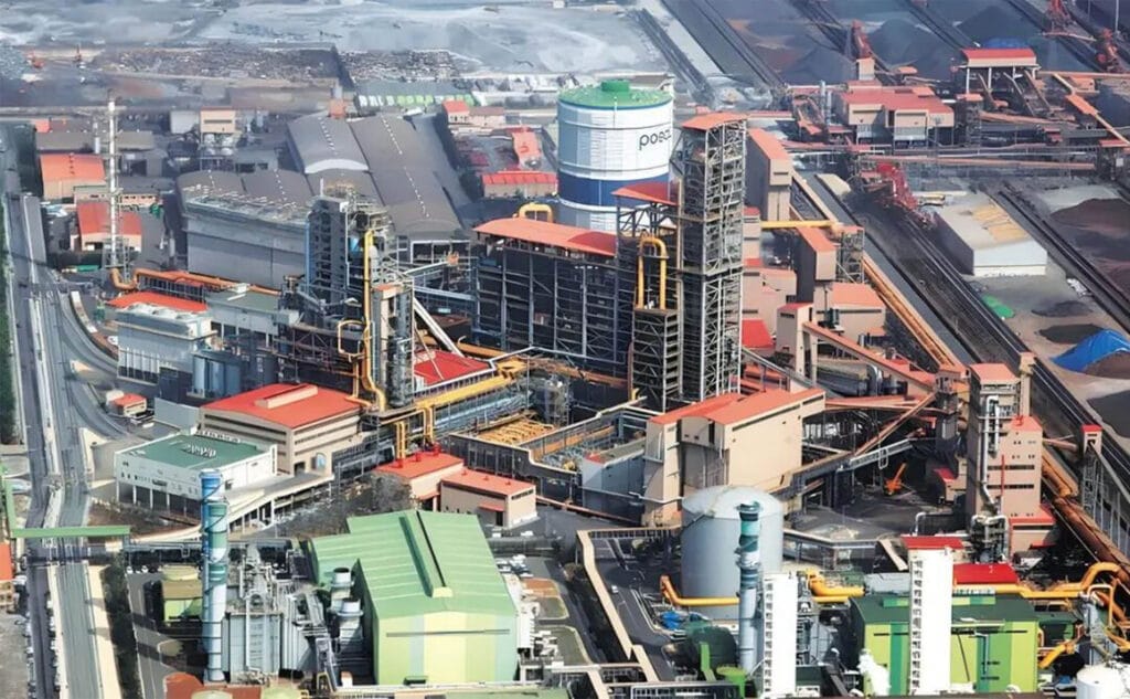 Aerial view of POSCO Pohang integrated steelworks in South Korea