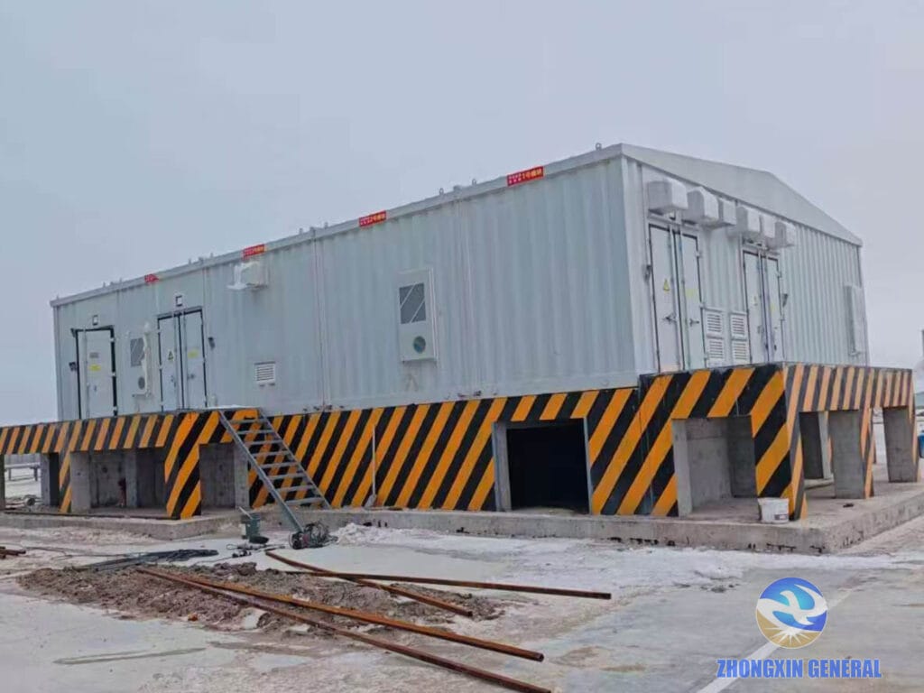 Prefabricated modular substation installed on-site at Aktau container port, Kazakhstan — Zhongxin General