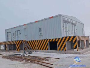 Prefabricated modular substation installed on-site at Aktau container port, Kazakhstan — Zhongxin General