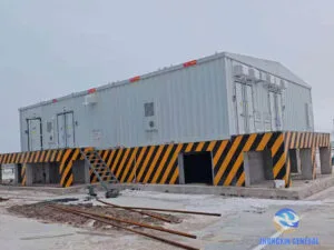 Prefabricated modular substation installed on-site at Aktau container port, Kazakhstan — Zhongxin General