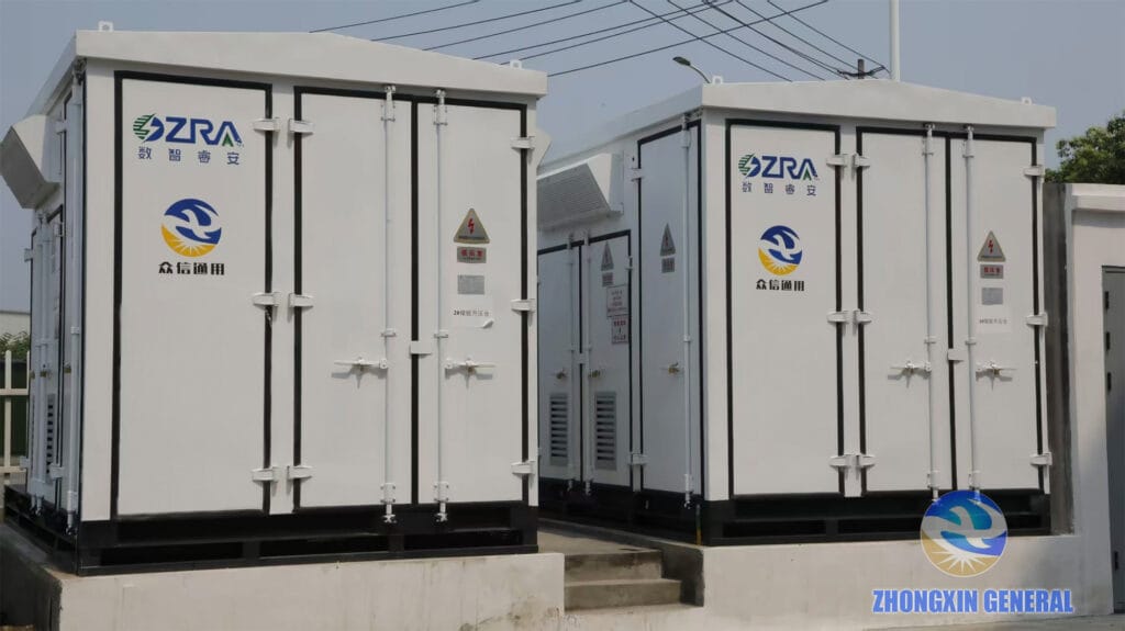 Two step-up transformer cabins at the Chengdu Xinjin user-side energy storage project