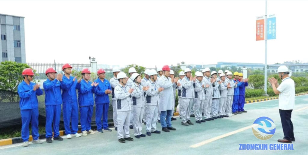 Technical teams from both companies holding an on-site meeting ahead of project acceptance