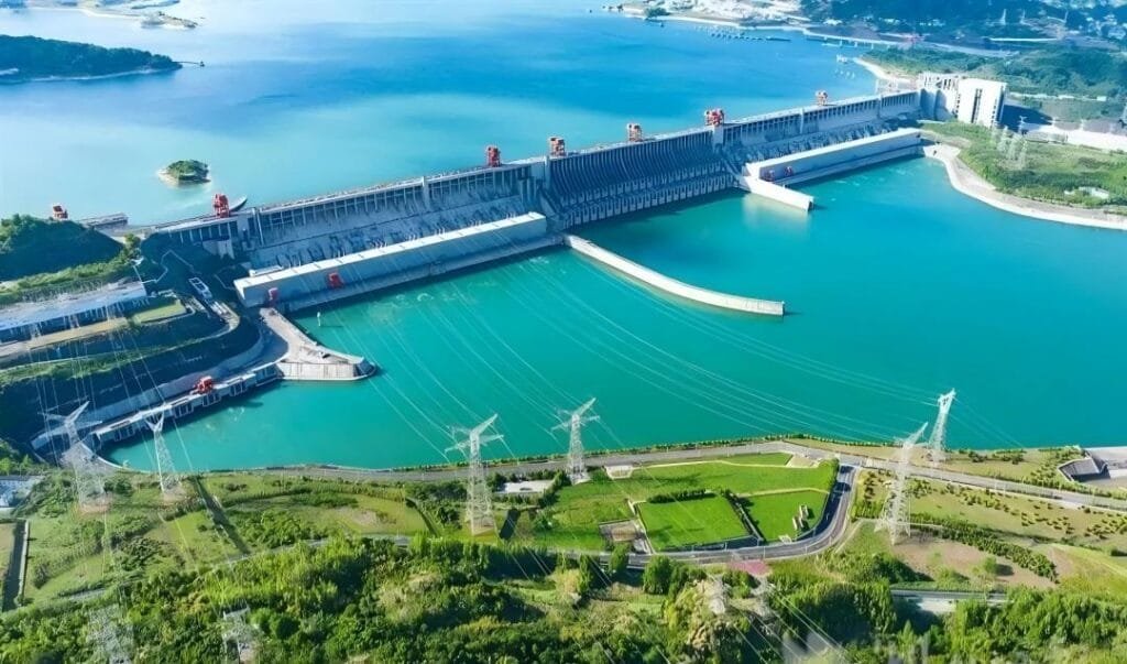 Aerial view of the Three Gorges hydropower station